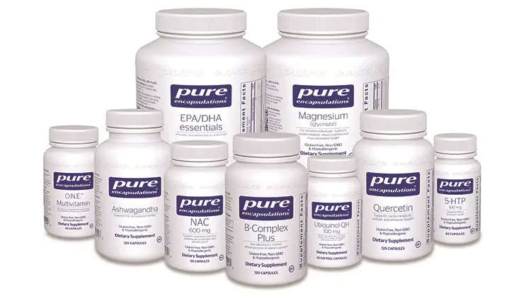 pure encapsulation bottles of supplements